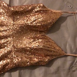 David’s Bridal Short Rose Gold Sequin Dress!